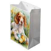 ブリタニースパニエル犬ドッグとイースターエッグホリデー ミディアムペーパーバッグ (裏面アングル)