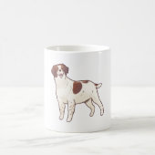 ブリタニースパニエル犬ドッグアート コーヒーマグカップ (中央)