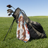 ブリタニースパニエル犬ドッグウィンターワンダーランドクリスマス ゴルフタオル (グリーン)