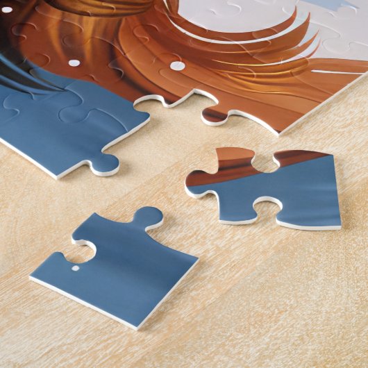 ブリタニースパニエル犬ドッグウィンターワンダーランドクリスマス ジグソーパズル (側面)