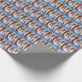 ブリタニースパニエル犬ドッグウィンターワンダーランドクリスマス ラッピングペーパー (角)