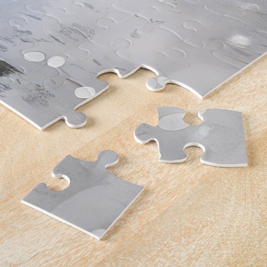 ブリタニースパニエル犬ドッグオートバイクリスマスに乗る ジグソーパズル (側面)