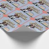 ブリタニースパニエル犬ドッグカラフル ラッピングペーパー (角)