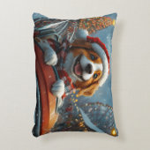 ブリタニースパニエル犬ドッグクリスマス アクセントクッション (正面(垂直))