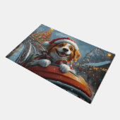 ブリタニースパニエル犬ドッグクリスマス ドアマット (アングル)