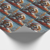 ブリタニースパニエル犬ドッグクリスマス ラッピングペーパー (角)