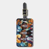 ブリタニースパニエル犬ドッグスパンプキンハロウィンおもしろい ラゲッジタグ (正面縦)