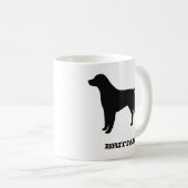 ブリタニースパニエル犬ドッグブリードシルエットカスタム コーヒーマグカップ (正面右)