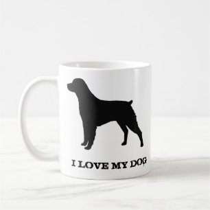 ブリタニースパニエル犬ドッグブリードシルエットカスタム コーヒーマグカップ