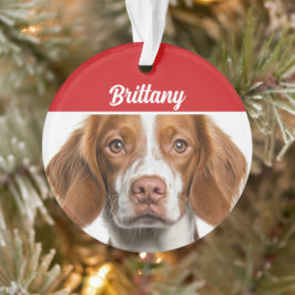 ブリタニースパニエル犬ドッグホリデーフォトクリスマス オーナメント