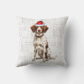 ブリタニースパニエル犬ドッグラバークリスマスホリデー クッション (裏面)