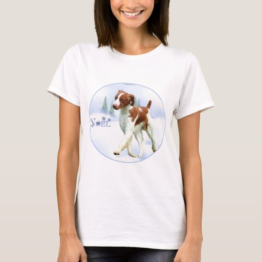 ブリタニースパニエル犬ノエル Tシャツ (正面)