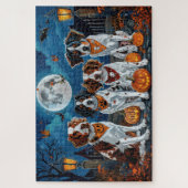 ブリタニースパニエル犬ハロウィン不気味 ジグソーパズル (縦)