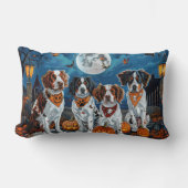 ブリタニースパニエル犬ハロウィン不気味 ランバークッション (正面)