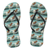 ブリタニースパニエル犬ビーチ絵画サーフィン ビーチサンダル (ソール)