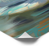 ブリタニースパニエル犬ビーチ絵画サーフィン ポスター (コーナー)