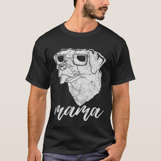 ブリタニースパニエル犬ママママヴィンテージ Tシャツ (正面)