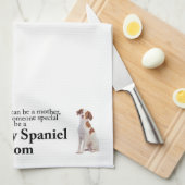 ブリタニースパニエル犬ママ キッチンタオル (四つ折り)