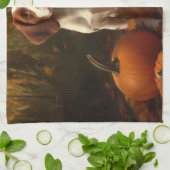 ブリタニースパニエル犬子犬オータムデライトカボチャ キッチンタオル (折り畳み)