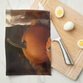 ブリタニースパニエル犬子犬オータムデライトカボチャ キッチンタオル (四つ折り)