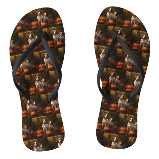 ブリタニースパニエル犬子犬オータムデライトカボチャ ビーチサンダル (ソール)