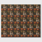 ブリタニースパニエル犬子犬オータムデライトカボチャ ラッピングペーパー (フラット)