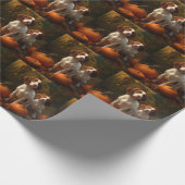 ブリタニースパニエル犬子犬オータムデライトカボチャ ラッピングペーパー (角)