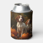ブリタニースパニエル犬子犬オータムデライトカボチャ 缶クーラー (缶正面)