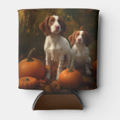 ブリタニースパニエル犬子犬オータムデライトカボチャ 缶クーラー (正面)