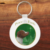 ブリタニースパニエル犬平和 キーホルダー (正面)