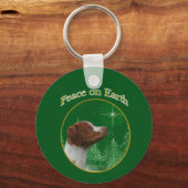 ブリタニースパニエル犬平和 キーホルダー (正面)