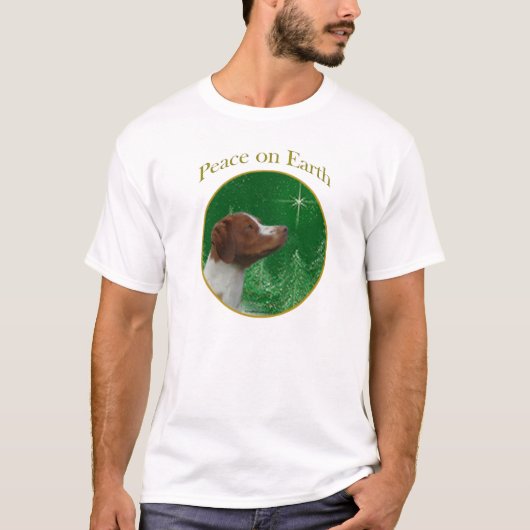 ブリタニースパニエル犬平和 Tシャツ (正面)