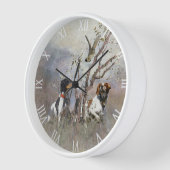 ブリタニースパニエル犬時計 壁時計 (傾斜)