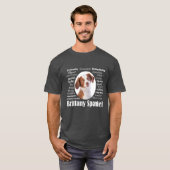 ブリタニースパニエル犬特性Tシャツ Tシャツ (正面フル)