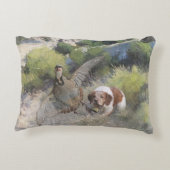 ブリタニースパニエル犬狩りチュカールパトリッジ，アート アクセントクッション (裏面)