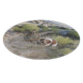 ブリタニースパニエル犬狩りチュカールパトリッジ，アート カッティングボード (角)