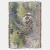 ブリタニースパニエル犬狩りチュカールパトリッジ，アート スローブランケット (正面縦)