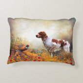 ブリタニースパニエル犬狩りフェアサン アクセントクッション (裏面)