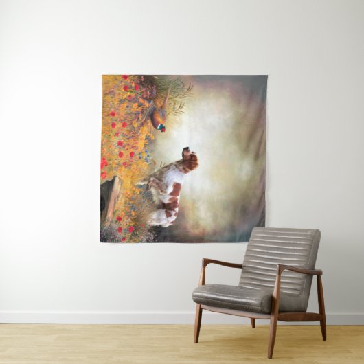 ブリタニースパニエル犬狩りフェアサン タペストリー (インサイチュ(横))