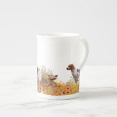 ブリタニースパニエル犬狩りフェアサン ボーンチャイナマグカップ (正面右)