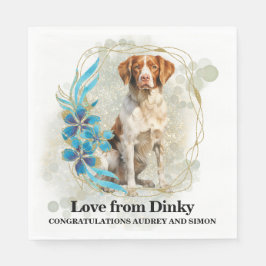 ブリタニースパニエル犬私はあまりにもナプキンと犬の写真 スタンダードランチョンナプキン