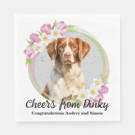 ブリタニースパニエル犬私はあまりにもナプキンと犬の写真 スタンダードランチョンナプキン