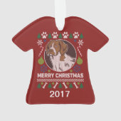 ブリタニースパニエル犬醜いクリスマスセーター オーナメント (裏面)
