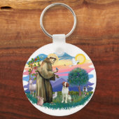 ブリタニースパニエル犬 キーホルダー (正面)