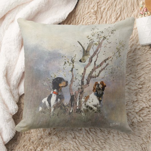 ブリタニースパニエル犬 クッション (ブランケット)