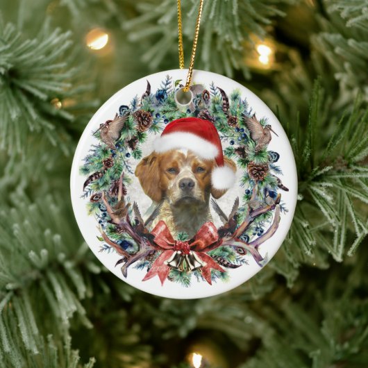 ブリタニースパニエル犬、クリスマス セラミックオーナメント (ツリー)