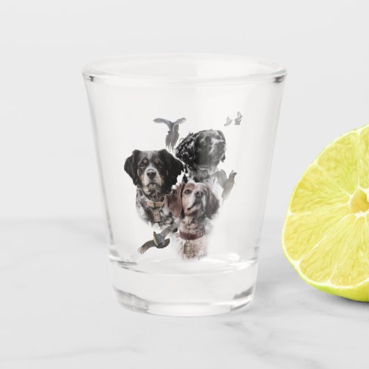 ブリタニースパニエル犬 ショットグラス (正面)