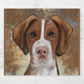 ブリタニースパニエル犬 スパークリングワインラベル (シングルラベル)