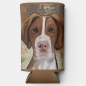 ブリタニースパニエル犬 スリム缶クーラー (正面)