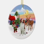 ブリタニースパニエル犬 セラミックオーナメント (右)